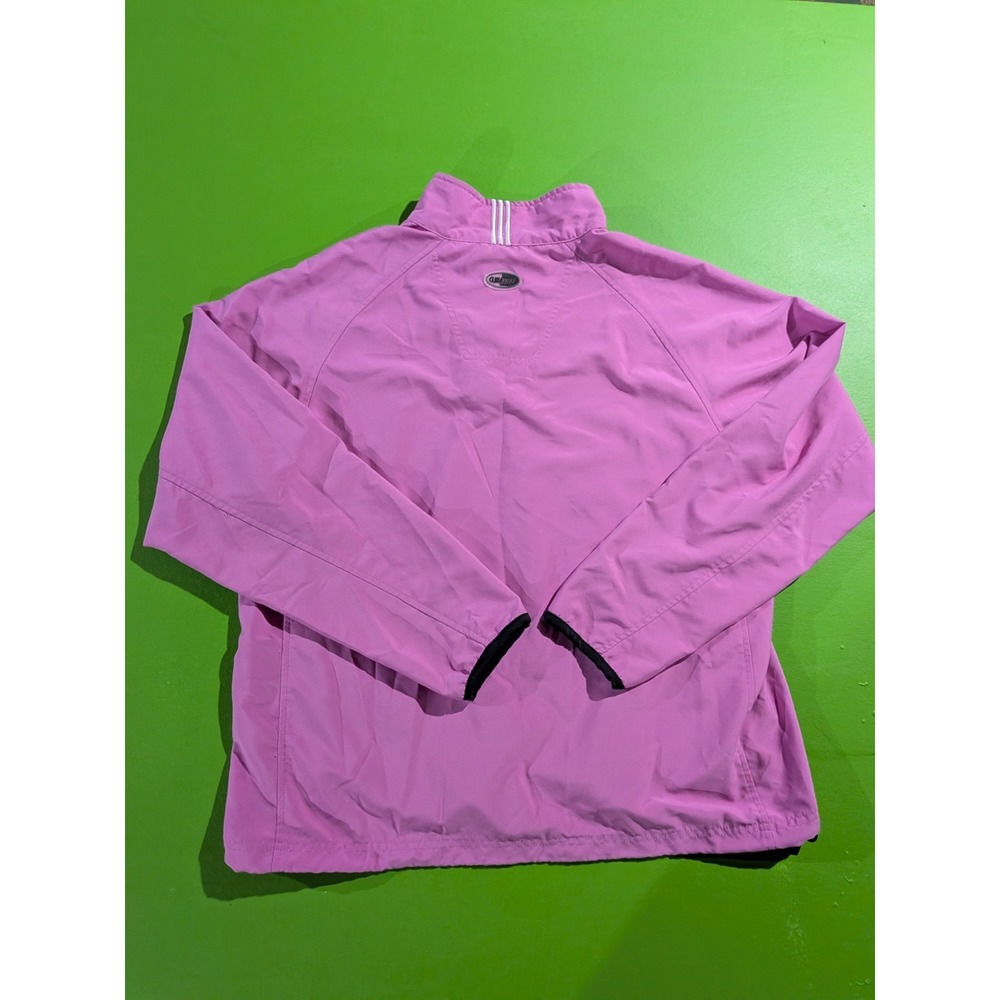 Adidas ClimaProof Pink Windbreaker Jacket Women's Large Golf Tennis 1/4‎ Zip - Picture 2 of 11